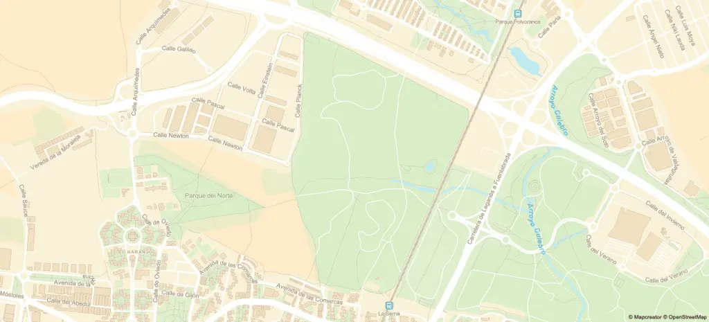 Mapa de la zona de Leganés-Arquímedes